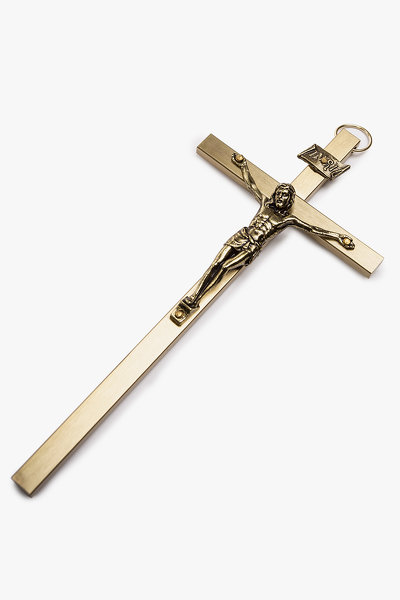 Krzyż katolicki mosiężny ścienny - KW 01-046